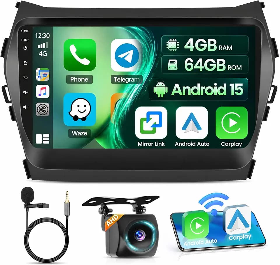 [Roinvou] 4+64G 9" Android15 Car Radio for Hyundai Santa Fe IX45 2013-2018