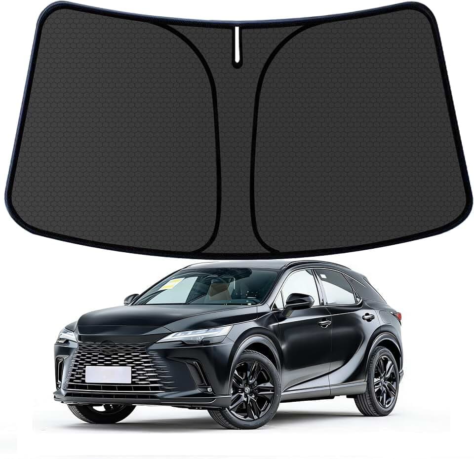 RX 350 Customized Windshield Sun Shade for 2023 2024 2025 2026 RX 350/RX 350 F Sport/RX 350L Front Window Sunshade Visor Protector Foldable Blocks UV Rays Keep Car Cooler Accessories