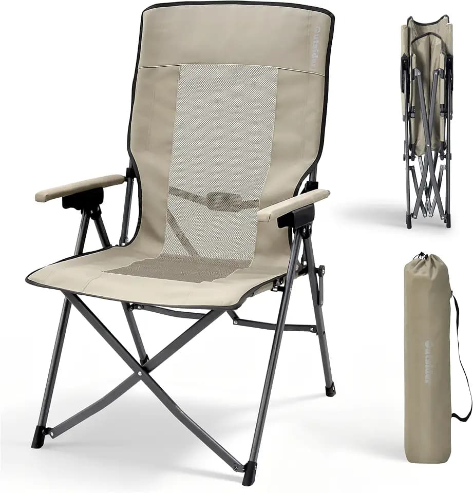 OUTSIDER 3-Position Reclining Camping Chair, Beige