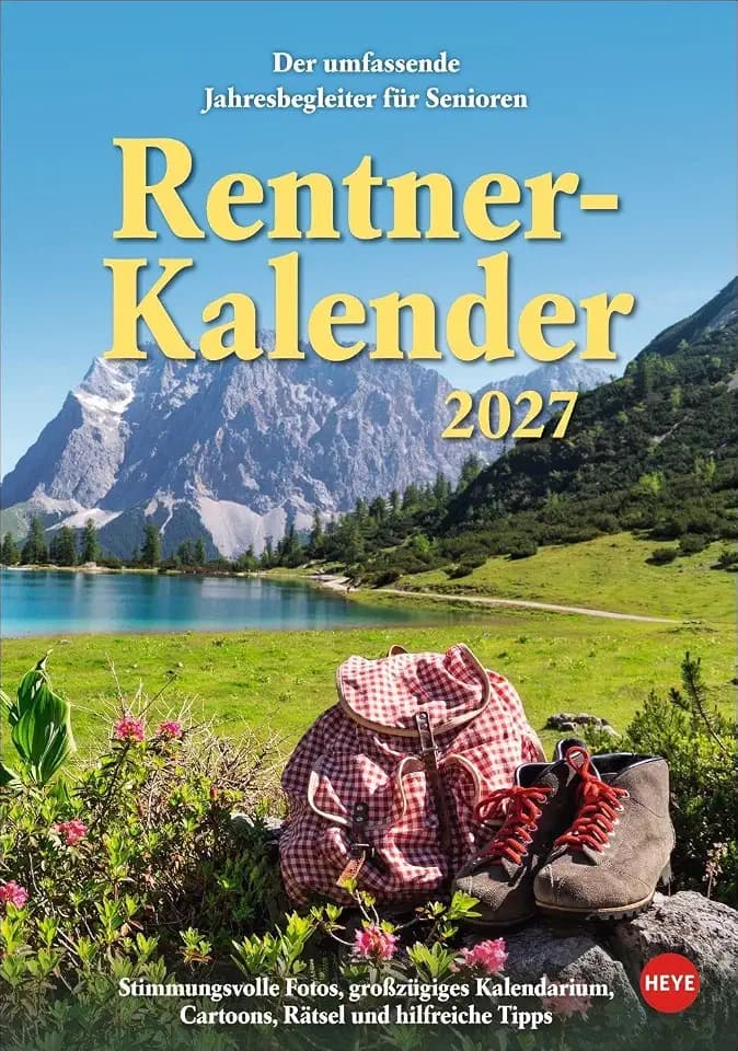 Rentnerkalender 2027: Der lustige Kalender für Senioren mit Platz für Notizen, mit Cartoons, Kreuzworträtseln, Gesundheitstipps uvm. Wandplaner-Kalender im Format 23,5 x 33,5 cm