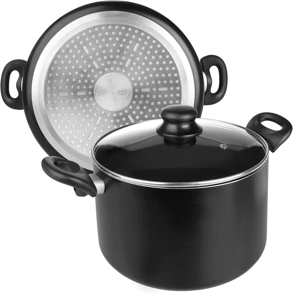 IBILI - Kochtopf mit Glasdeckel, Aluminium, 24 cm, Anti-Haft, geeignet für Induktion