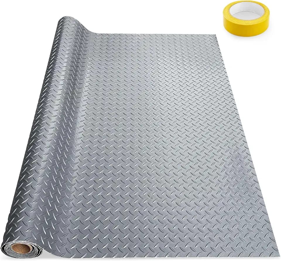 4×6FT Garage Floor Mat, 2.8mm Thickened with A Roll of Tape Gray