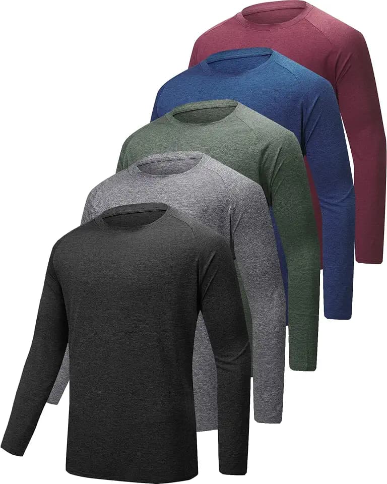 Langarmshirt Herren Longsleeve UV UPF50+ Funktionsshirt 3/5/7Pcs