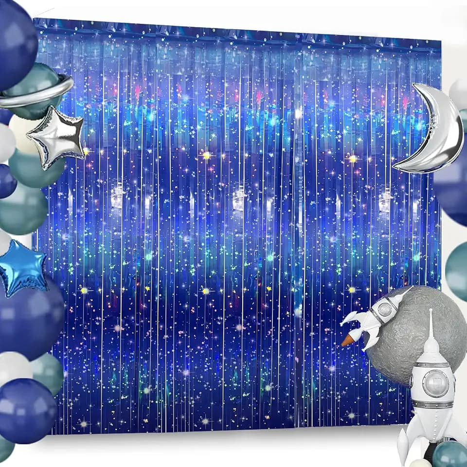 3 PCS Galaxy Foil Backdrop for Space Themed Party Decorations
