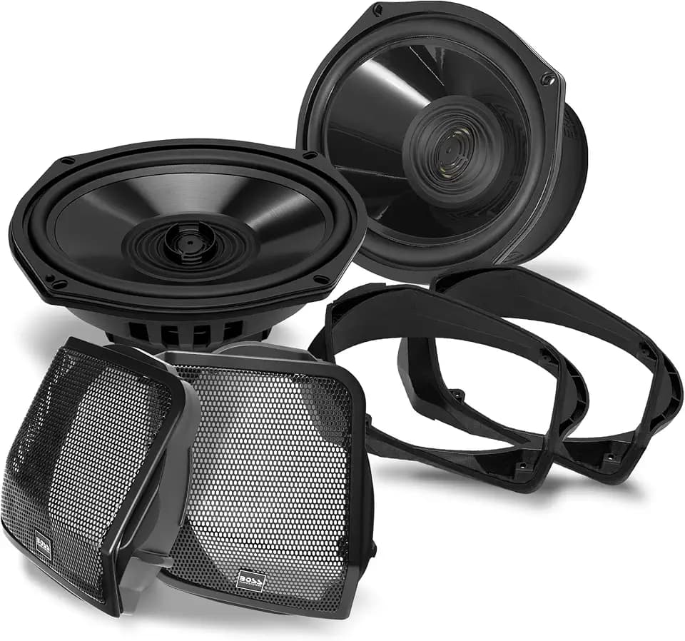 BOSS Audio Systems BHD98 Harley Davidson 6 x 9 Inch Saddlebag Speaker Kit – Fits Select 1998-2013 Road Glide and Street Glide Motorcycles, 300 Watts of Power Per Pair, Full Range, 2 Way, Sold in Pairs