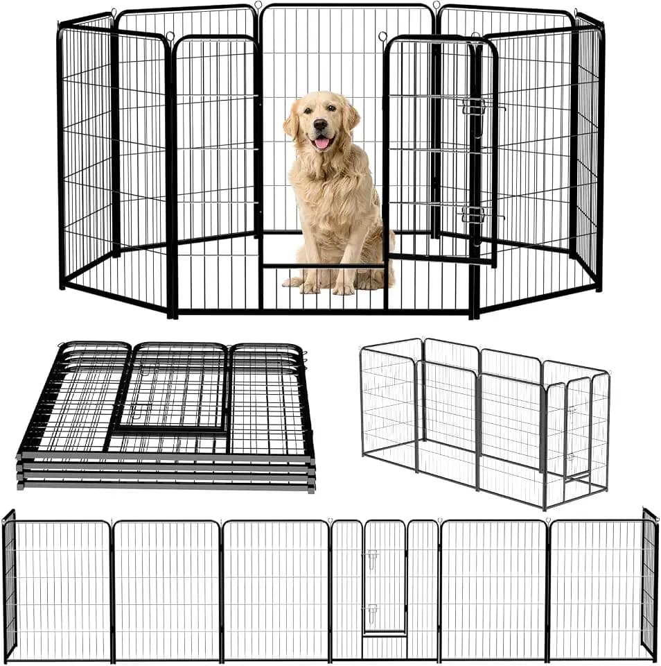 NEWBULIG Dog Playpen Indoor 40 Inch 8 Panels, Metal Outdoor Dog Fence Pen