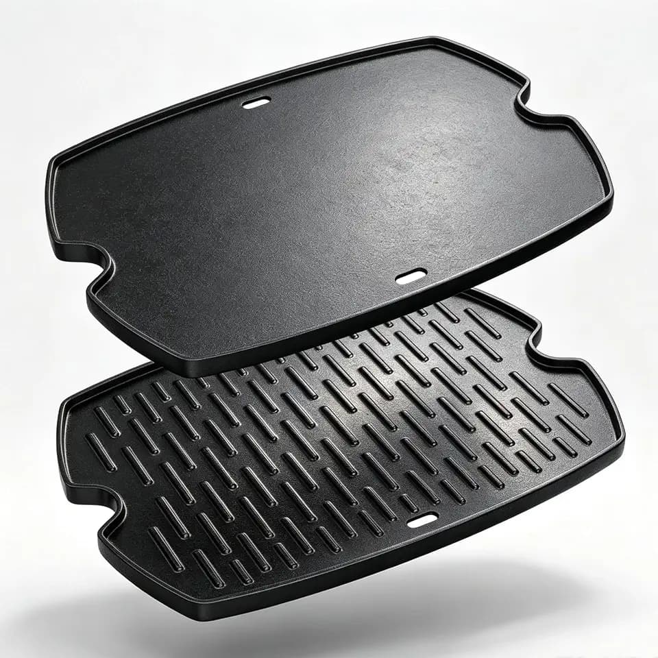 7582 Cooking Griddle for Weber Q100 Q1200 Q1400 Q120 Q1000 Gas Grills, 50060001 51060001 52020001,BBQ Accessories for Weber Baby Q, Cast Iron,1 Pack