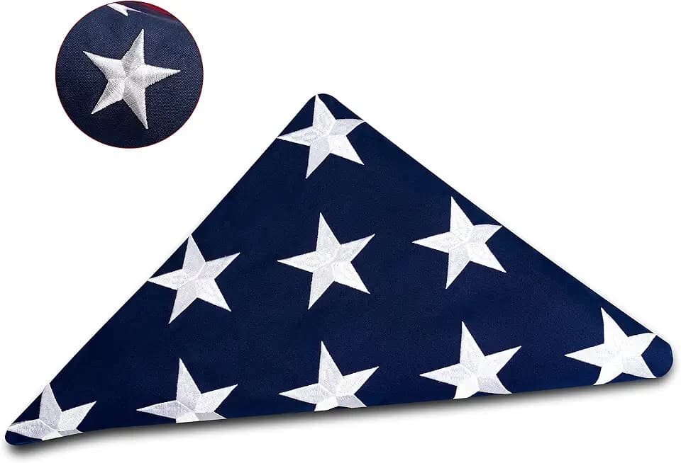 DANF Memorial American Flag 5x9.5 ft Burial Flag 100% Heavy Duty Cotton