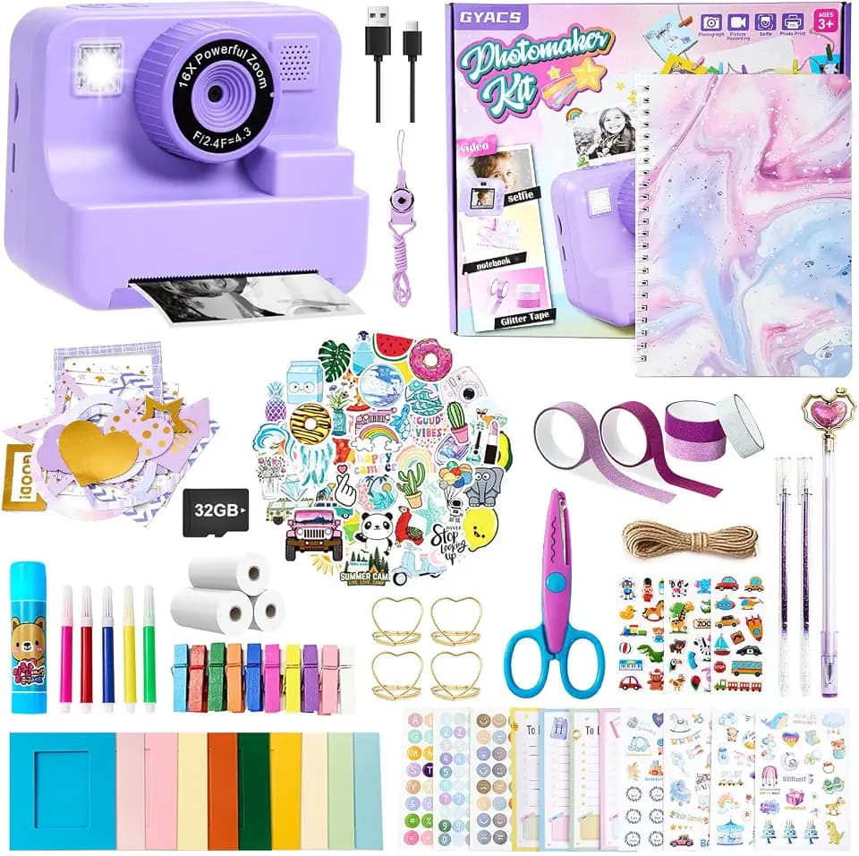 Kids Instant Print Camera with DIY Journal Kit
