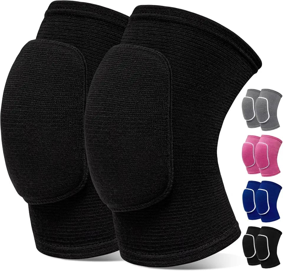 Volleyball Knee Pads,Knee Pads for Women,Men,Kids,Girls,Knee Brace for Basketball Volleyball Football Dance Yoga Tennis Running Cycling Workout Climbing (Black, Medium)