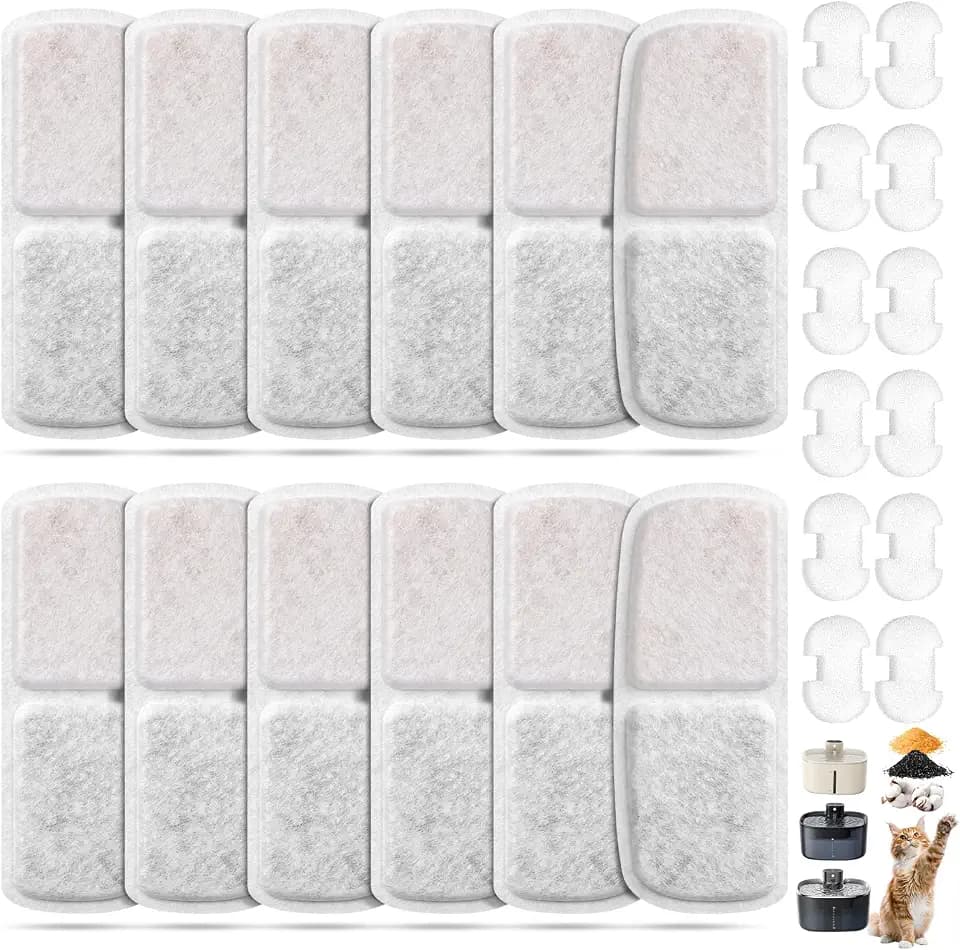 12 Stück Trinkbrunnen Filter für FEELNEEDY FN-W07 4L Katzenbrunnen