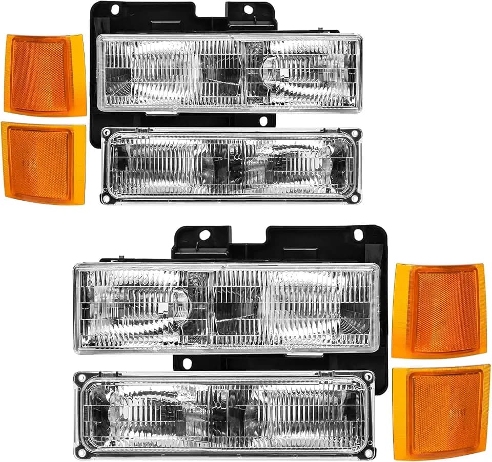 Headlight Assembly Compatible with 1994-1998 OBS Chevy Silverado C/K