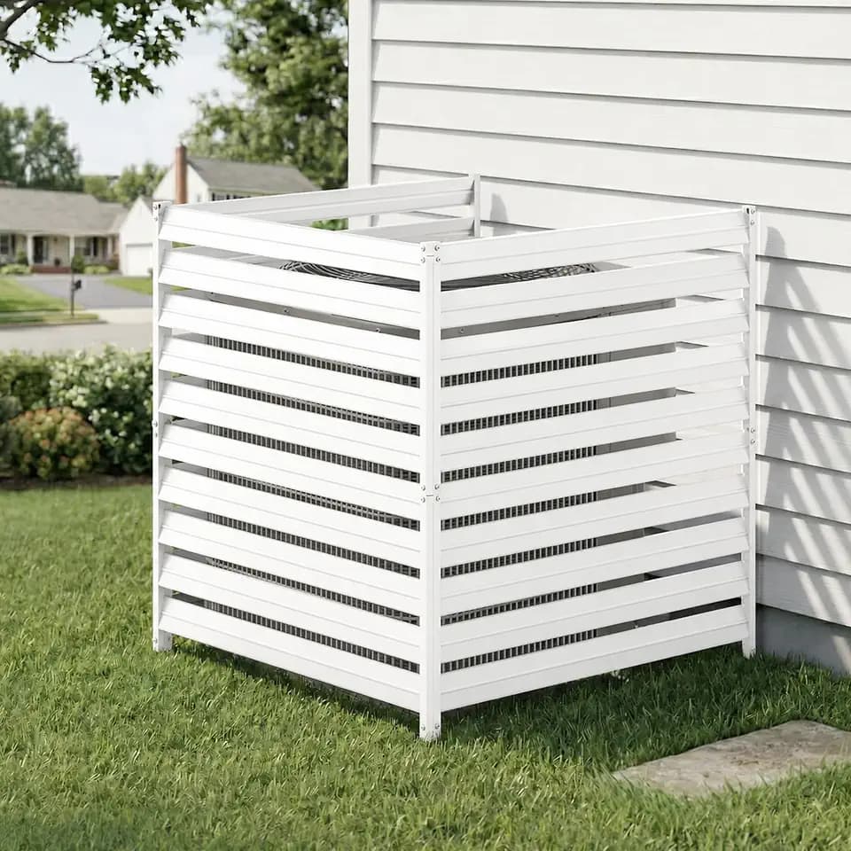Metal Air Conditioner Fence 3 Panels - 38" W x 40" H Outdoor Privacy Screen