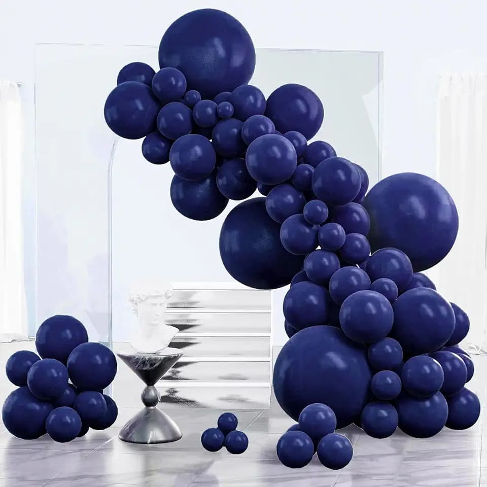 PartyWoo Navy Blue Balloons 152pcs Dark Blue Balloons Different Sizes