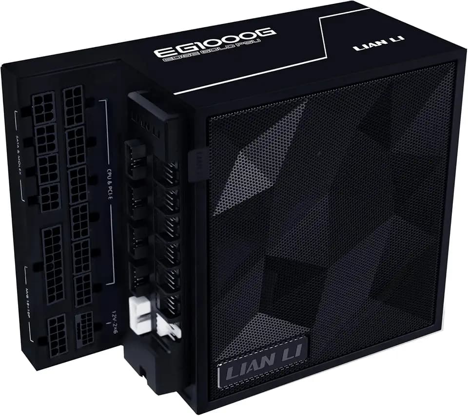 LIAN LI Edge Gold 1000W ATX 3.1 PSU, 80 Plus Gold, Black (EG1000G.BH)