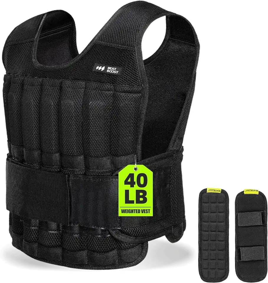 Beatboost Weighted Vest Men,20lb/30lb/40lb/50lb/60lb Adjustable Weight Vest