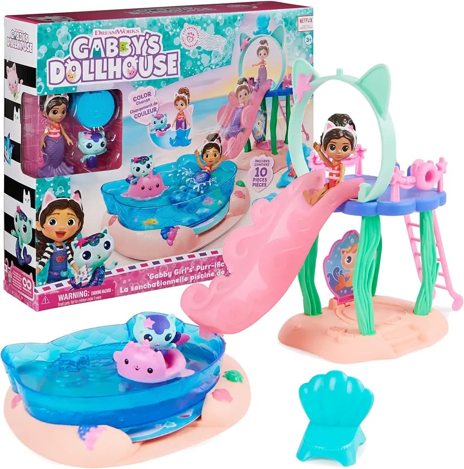 Gabby's Dollhouse Purr-ific Pool Playset Playset Kids Toys for Ages 3 and