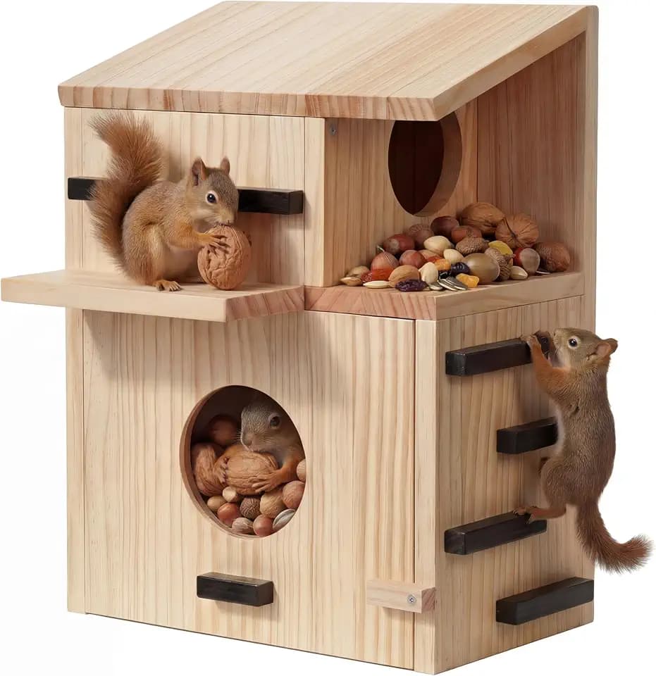 Large Wooden Squirrel House Outdoor,Squirrel Nesting Box