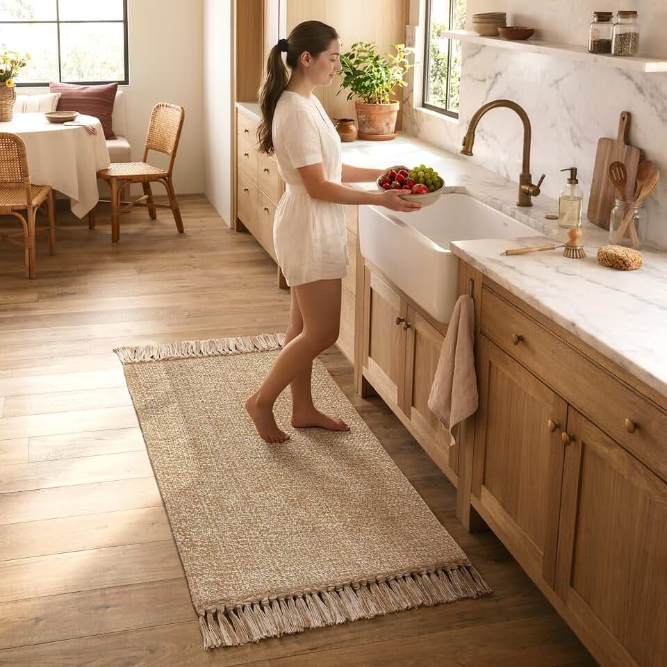 Collive 2' x 4.3' Indoor Outdoor Rug, Modern Farmhouse Kitchen Runner Rugs