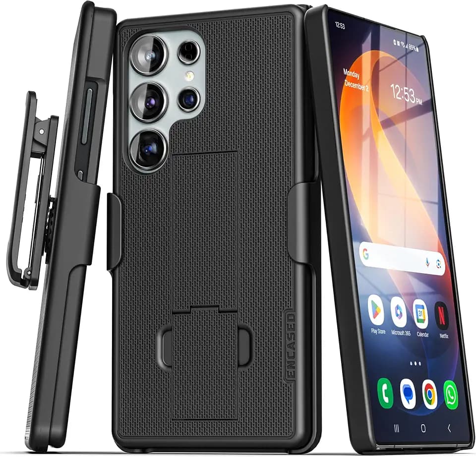 Encased DuraClip for Samsung Galaxy S26 Ultra Belt Clip Case with Phone Holster and Kickstand