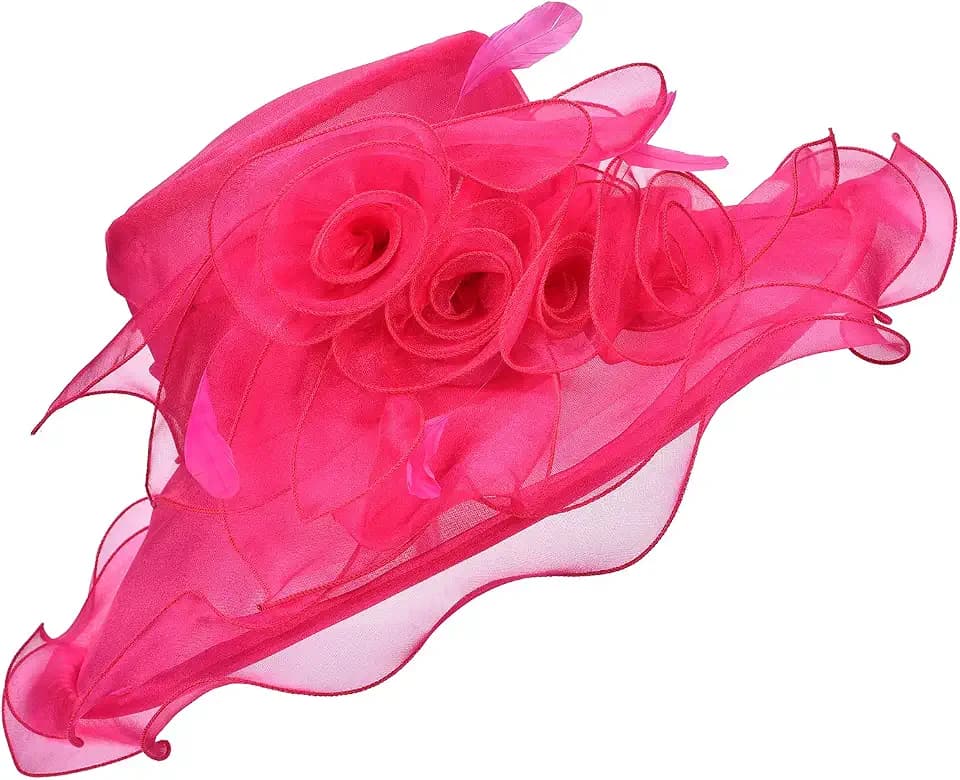 Lawliet Womens Flower Wedding Occasion Wide Brim Church Dress Sun Hat A341