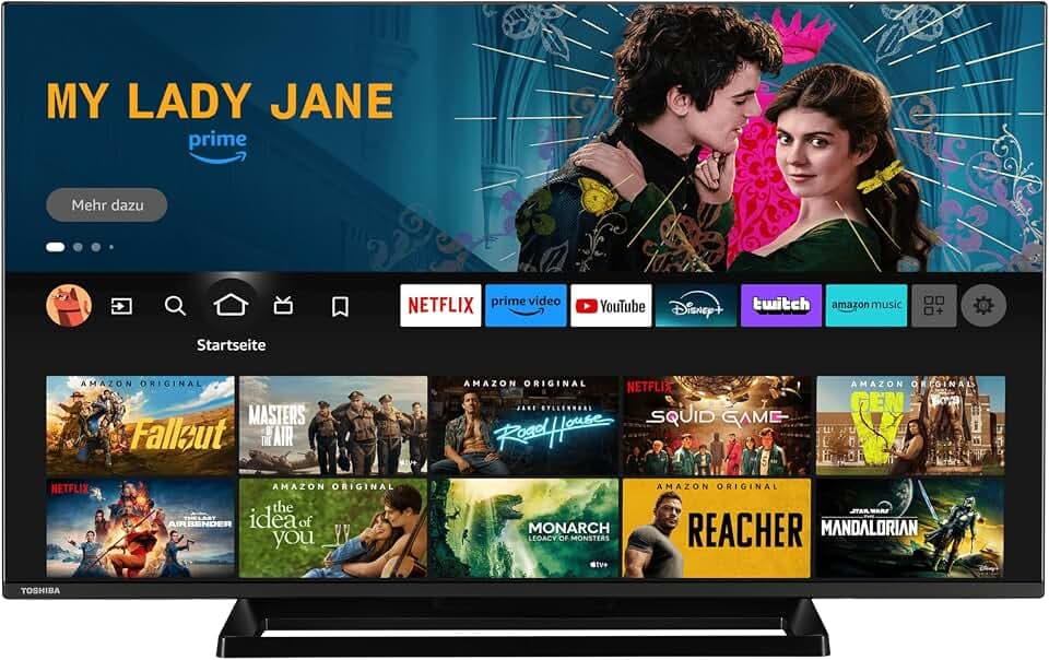 Toshiba 43 Zoll Fernseher Fire TV (4K UHD Smart TV, HDR Dolby Vision, Triple-Tuner, Alexa Built-In, Sound by Onkyo) 43UF3F63DAZ