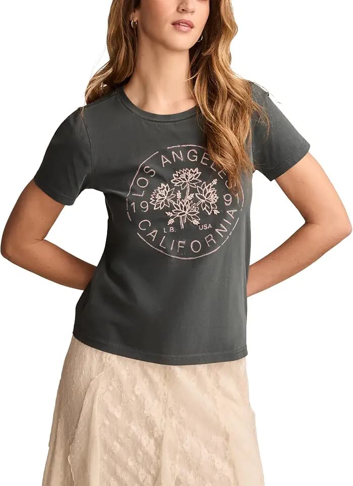 Lucky Brand Women's Los Angeles Floral Classic Crew