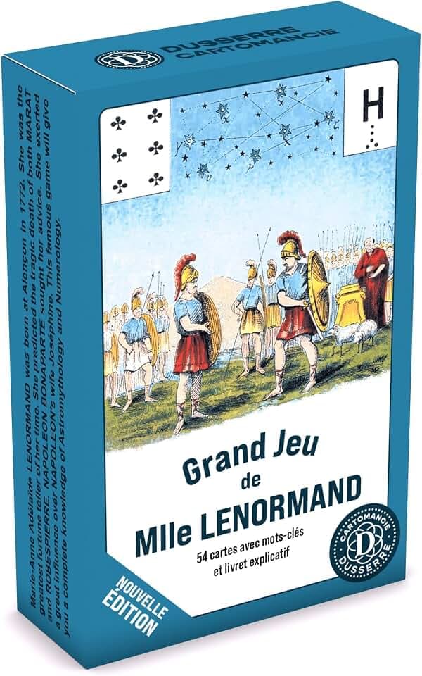Grand Lenormand – Neuauflage | Spiel mit 54 Wahrsagerkarten von Miss Lenormand | Wahrsagerorisches Orakel | Anleitung in Dreisprachigkeit FR/en/DE | Karten Format 80 x 120 mm |