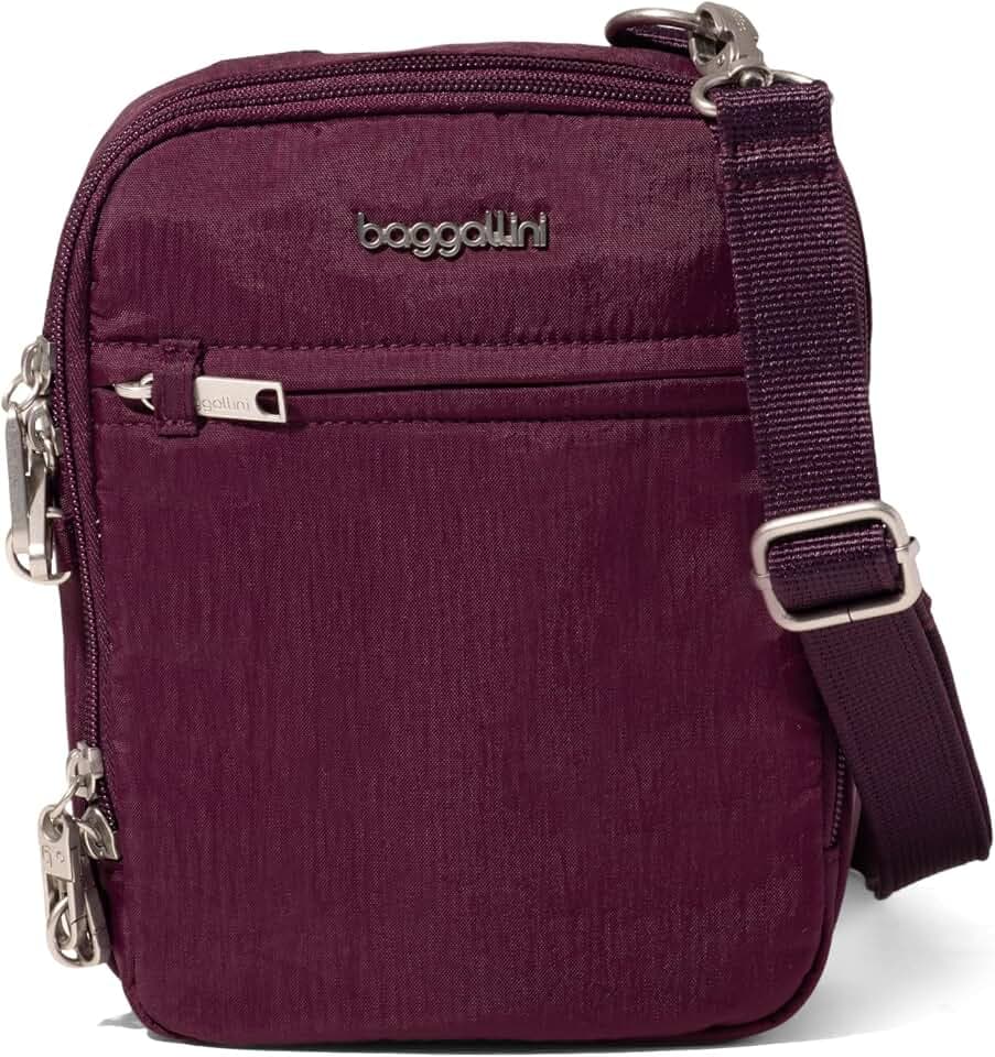 Baggallini Securtex® Anti-theft Mini Everything Crossbody Bag, 6.3"x8.25" Rfid, Locking Zippers & Cut-resistant Strap