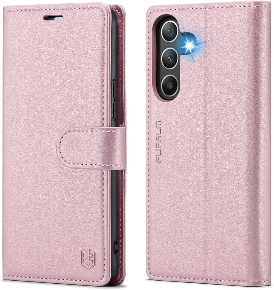 FLIPALM Wallet Case for Samsung Galaxy A25 5G, Rose Gold