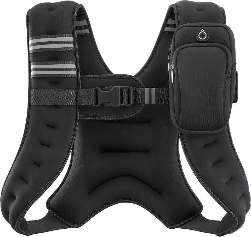 ZELUS Weighted Vest, 6lb/8lb/12lb/16lb/20lb/25lb/30lb Weight Vest with Reflective Stripe for Workout, Strength Training, Running, Fitness, Muscle Building, Weight Loss, Weightlifting