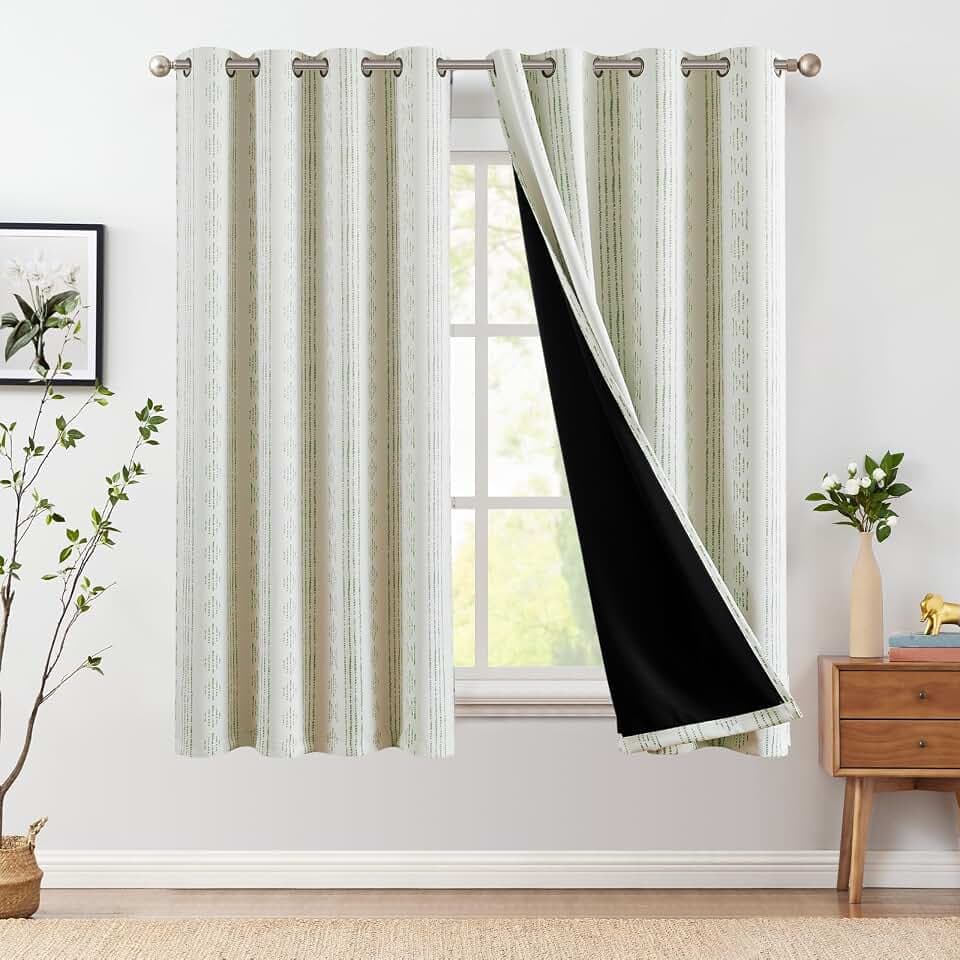 jinchan Boho Blackout Curtains 63 Inch Length for Bedroom Living Room