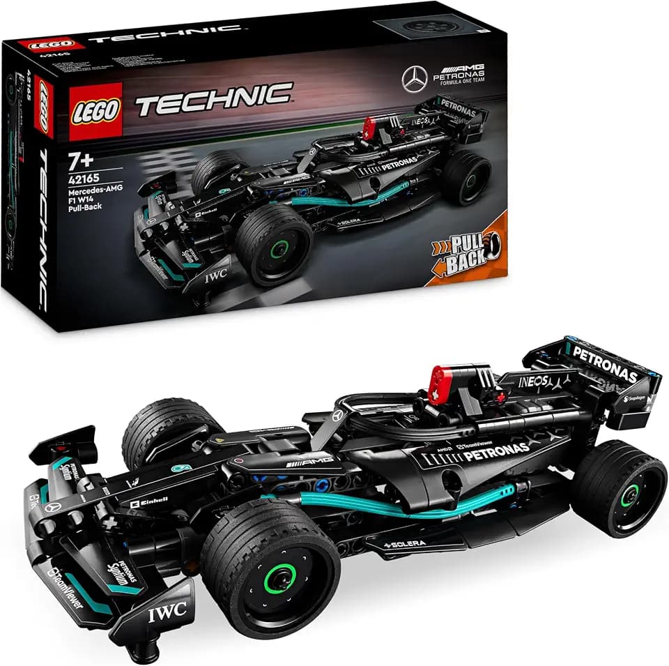 LEGO Technic Mercedes-AMG F1 W14 E Performance Race Car Spielzeug für Kinder, Jungen und Mädchen ab 7 Jahren, Pull-Back Modell Fahrzeug Set, Schlafzimmer Dekoration, Geburtstag Geschenkidee 42165