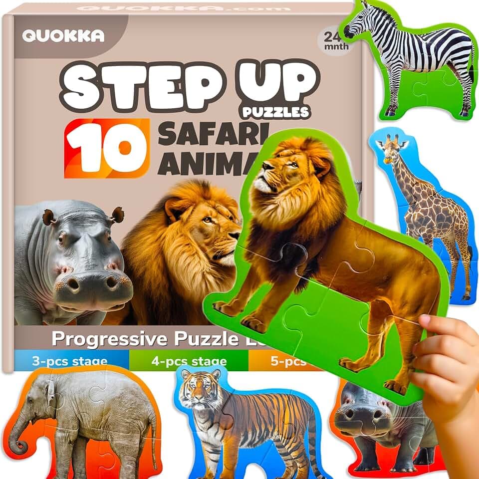 Spielzeug Puzzle ab 2 3 Jahre - Safaritiere Spiele ab 3-5 Jahre