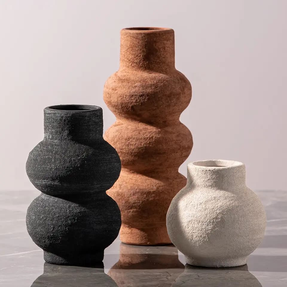 Vanselia Ceramic Vase Set of 3 Home Decor Living Room Table Decorations