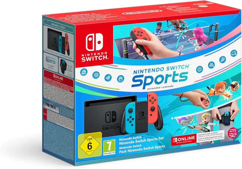 Nintendo Switch-Konsole Neon-Rot/Neon-Blau Switch Sports + 12 months NSO