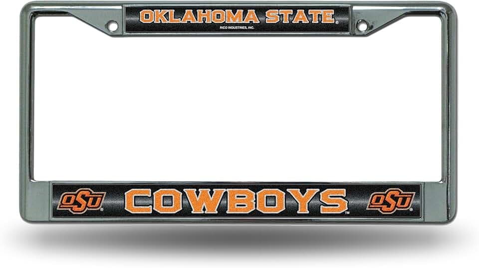 Rico Industries NCAA Unisex-Adult Bling Chrome License Plate Frame