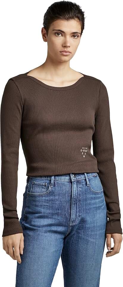 G-Star Damen Slim Rib Boatneck Top Tops