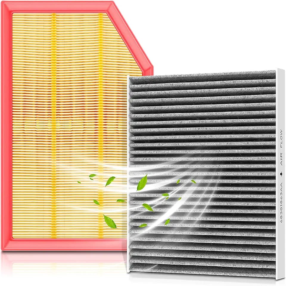 Engine & Activated Carbon Cabin Air Filter Kit, Replaces 68257030AA