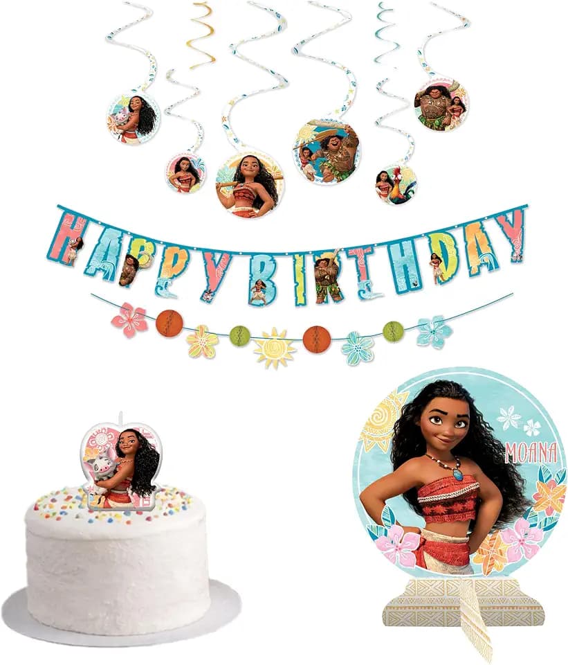 Party City Officially Licensed Disney Moana Pre-K/Kindergarten Birthday Decor Kit