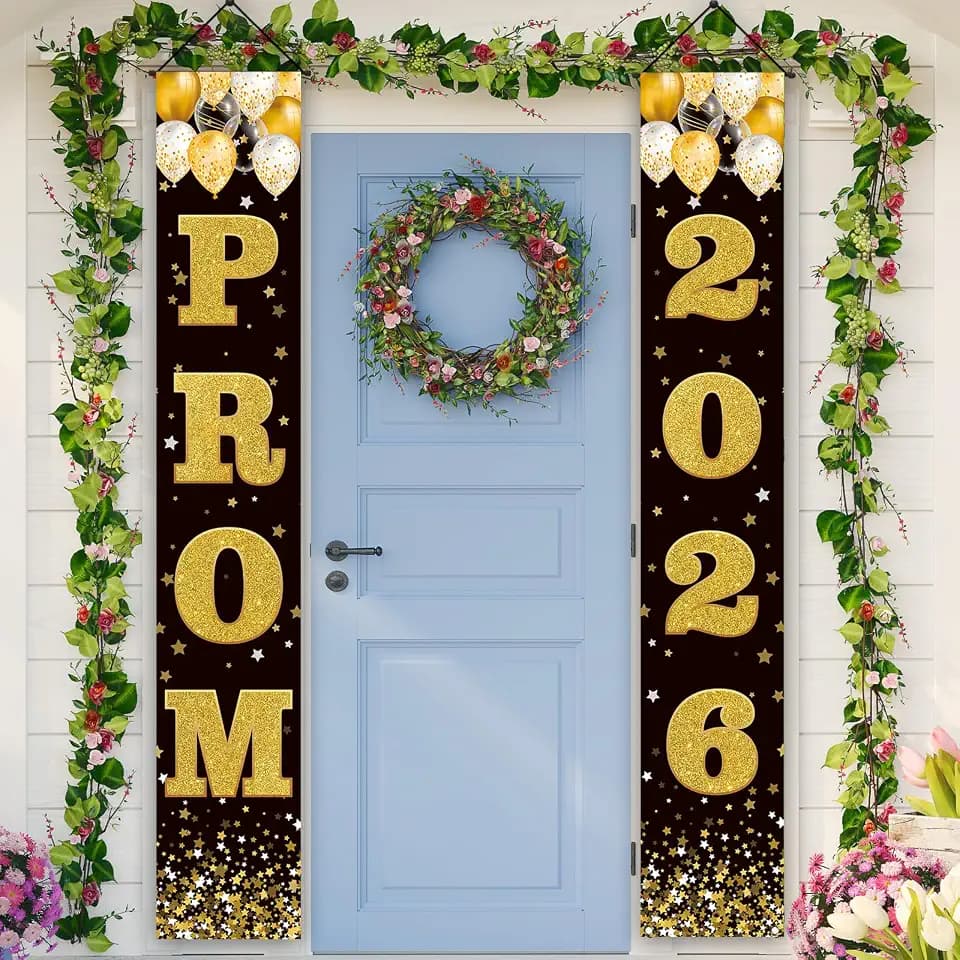 Rvsticty Prom Banner,Graduation Prom 2026 Decorations for Home Decor