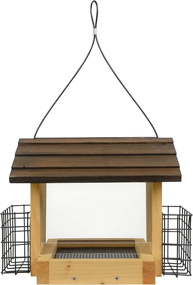 Wild Wings WWCF28 3-Quart Hopper with Suet, Wood Roof