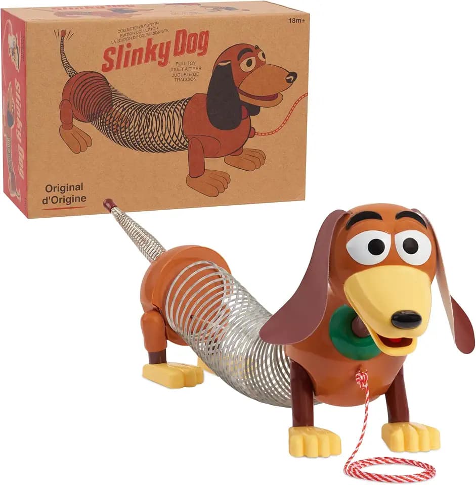 Retro Slinky Dog Pull Toy, Original Walking Spring Toy, Vintage Classic Stretch Toy for Toddlers, Preschool Kids Ages 18 Months and Up by Just Play