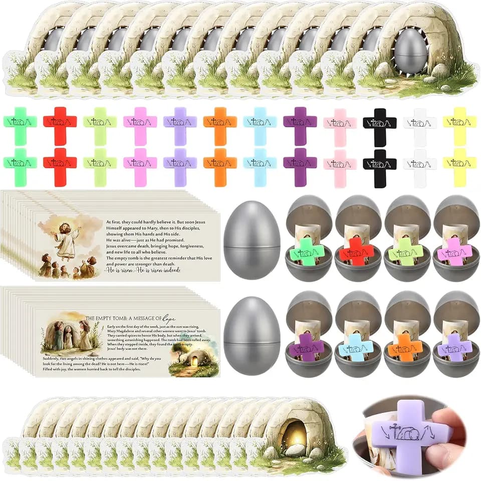 72 Sets Christian Easter Basket Stuffers Easter Egg Cross