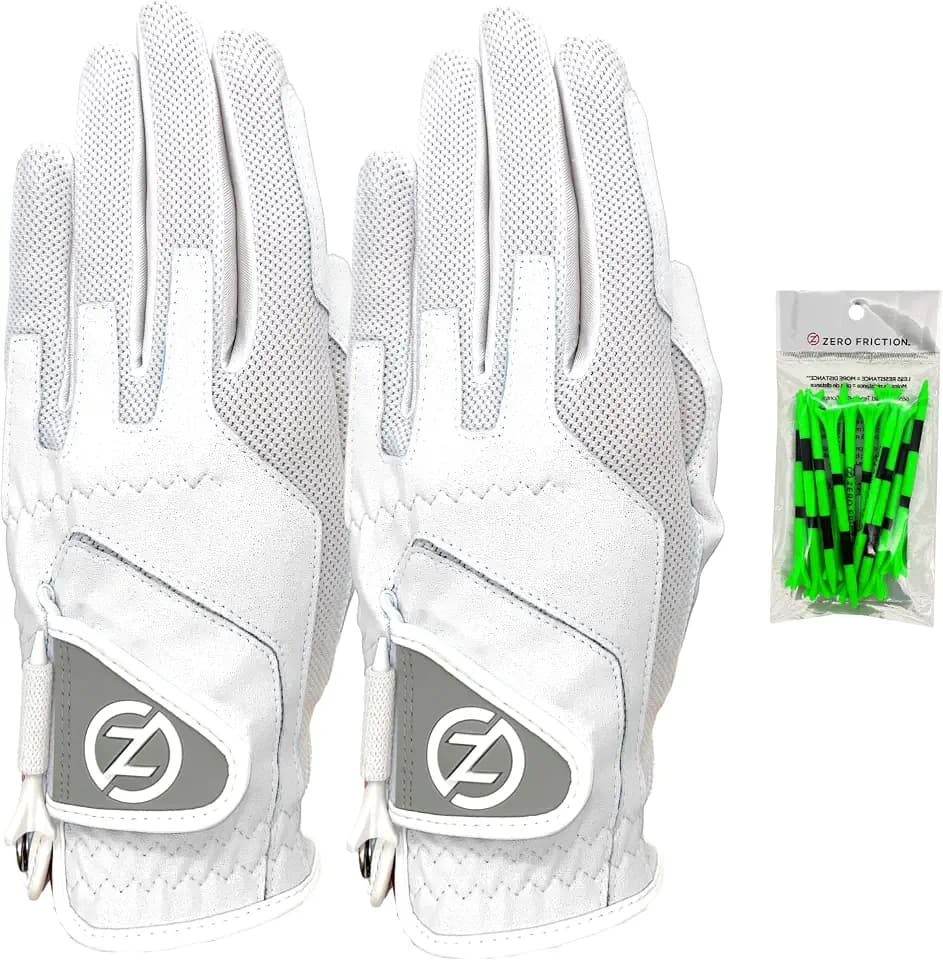 Ladies Synthetic Right Hand Golf Glove (2 Pack), Universal Fit White/White, One Size, Universal-Fit