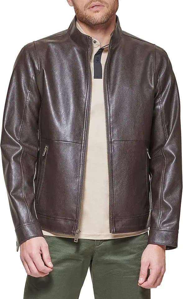 DOCKERS Men's The Dylan Faux Leather Racer Jacket