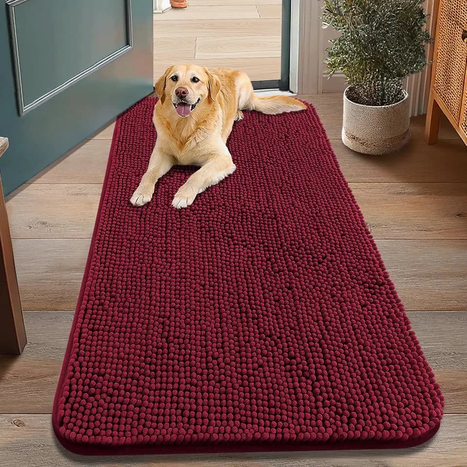 Smiry Dog Door Mat for Muddy Paws 48x30, Absorbs Moisture and Dirt Doormat