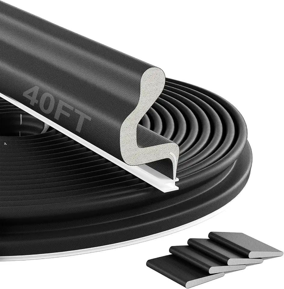 Kerf Weather Stripping for Doors, Door Frame Seal, Large Gap, 40FT