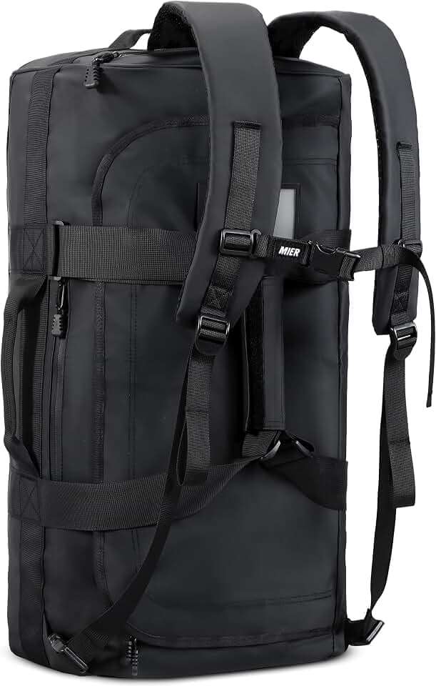 MIER Reisetasche 40 L mit Rucksackfunktion, Schwarz