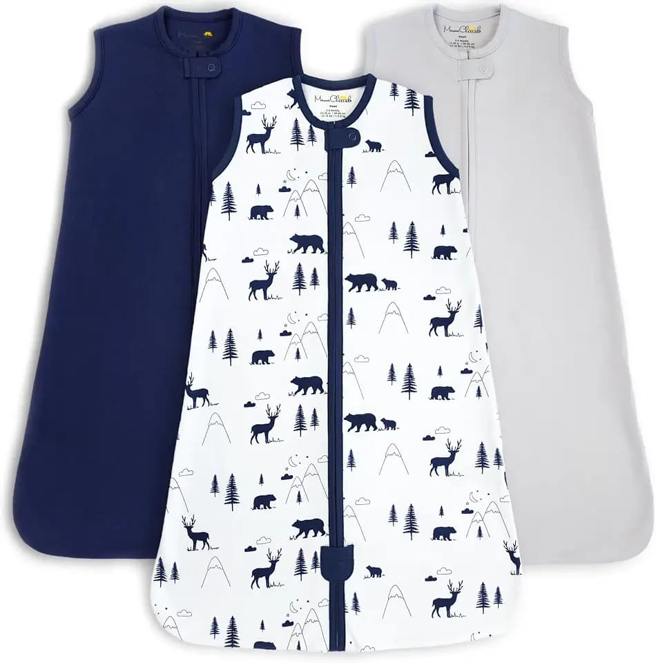 Organic Cotton Baby Wearable Blanket 0.5 TOG Sleep Sack 18-24 Months 3-Pack